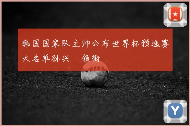 韩国国家队主帅公布世界杯预选赛大名单孙兴慜领衔